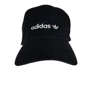 Adidas Black Sueded White Embroidered Logo Baseball Hat Size OSFM